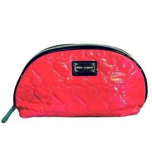 Neon Pink & Black Betsey Johnson Heart-Quilted Bag